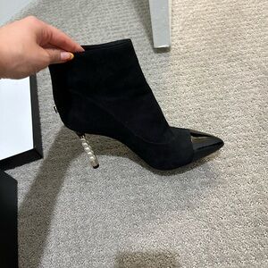 Chanel Suede Pearl Boots (SOLD)